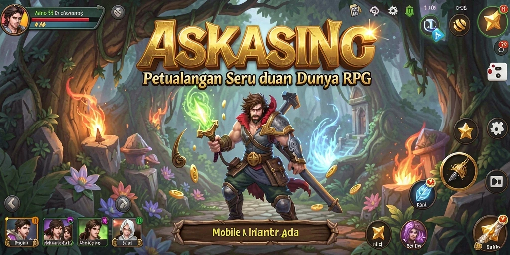 Screenshot gameplay <strong>ASKASINO</strong> menampilkan aksi seru dalam petualangan RPG.