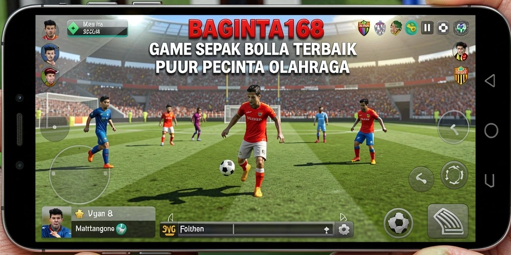 Tampilan permainan sepak bola yang mendebarkan dan interaktif.