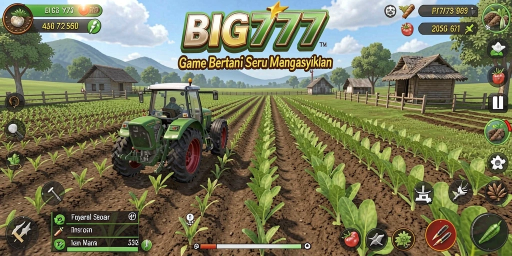 Tampilan gameplay menarik di BIG777 dengan aktivitas bertani yang seru.