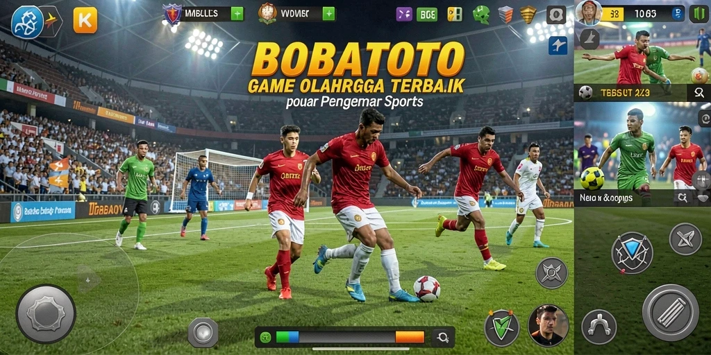 Tampilan gameplay BOBATOTO dengan aksi olahraga yang seru.