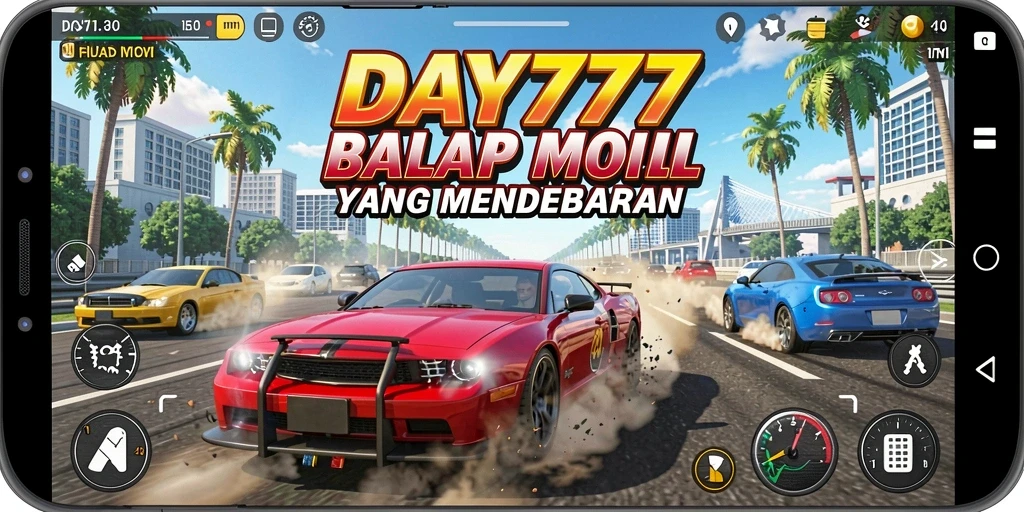 Tampilan gameplay seru dari game balap DAY777.