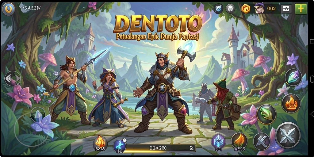 Tampilan gameplay DENTOTO yang menakjubkan dalam dunia RPG.