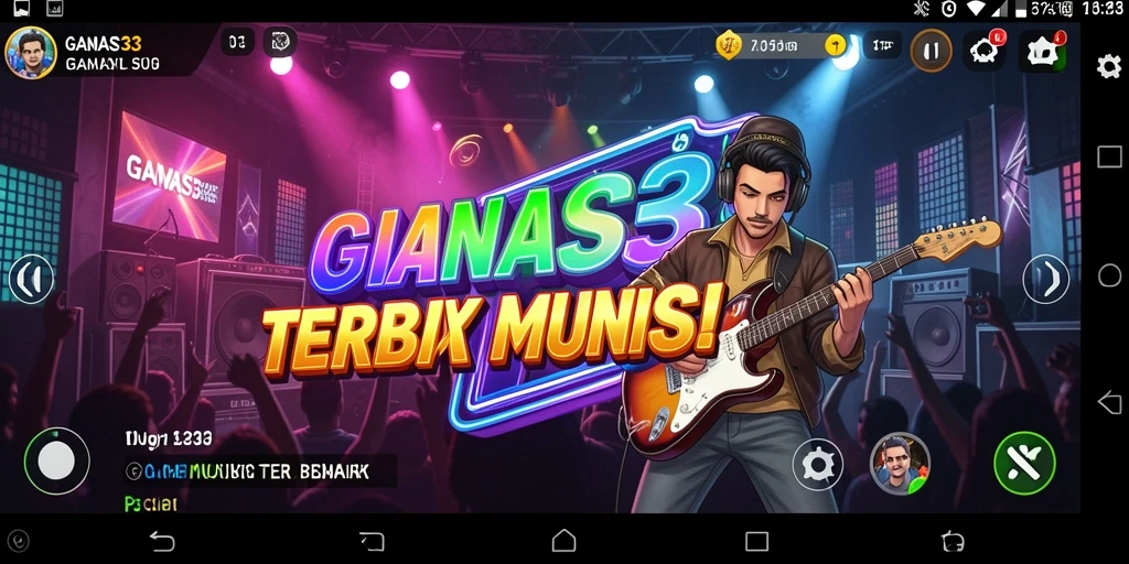 Screenshot gameplay GANAS33 menampilkan pengguna yang menikmati musik dengan interaksi menyenangkan.