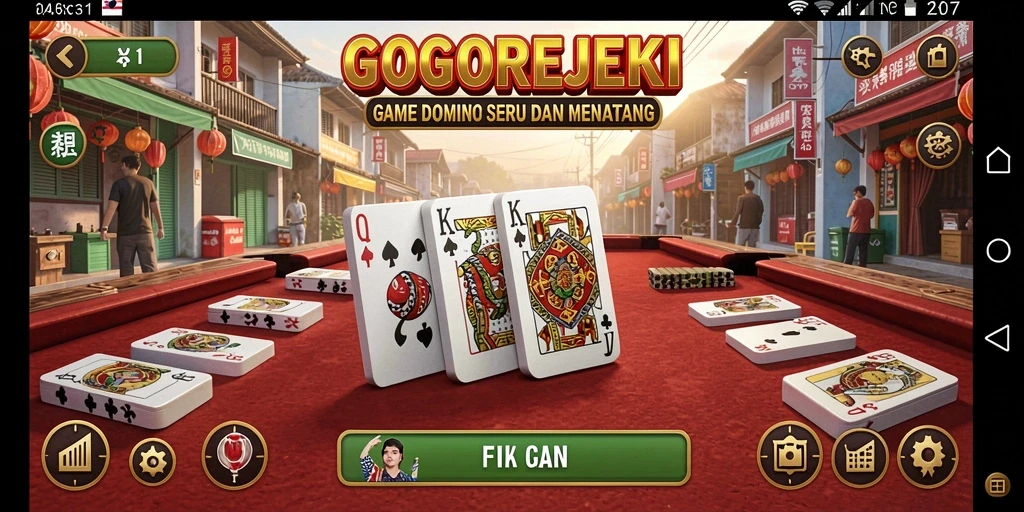 GOGOREJEKI menampilkan gameplay Domino yang seru dan kompetitif.