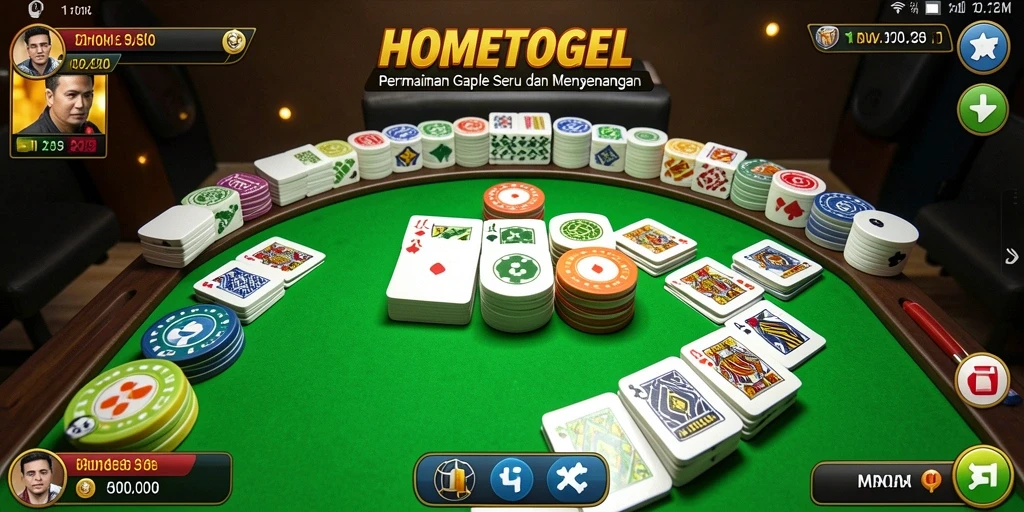 Tampilan gameplay menarik dari HOMETOGEL saat bermain Gaple.