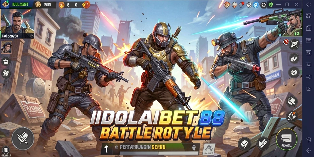 Gameplay menegangkan di arena Battle Royale IDOLABET88.
