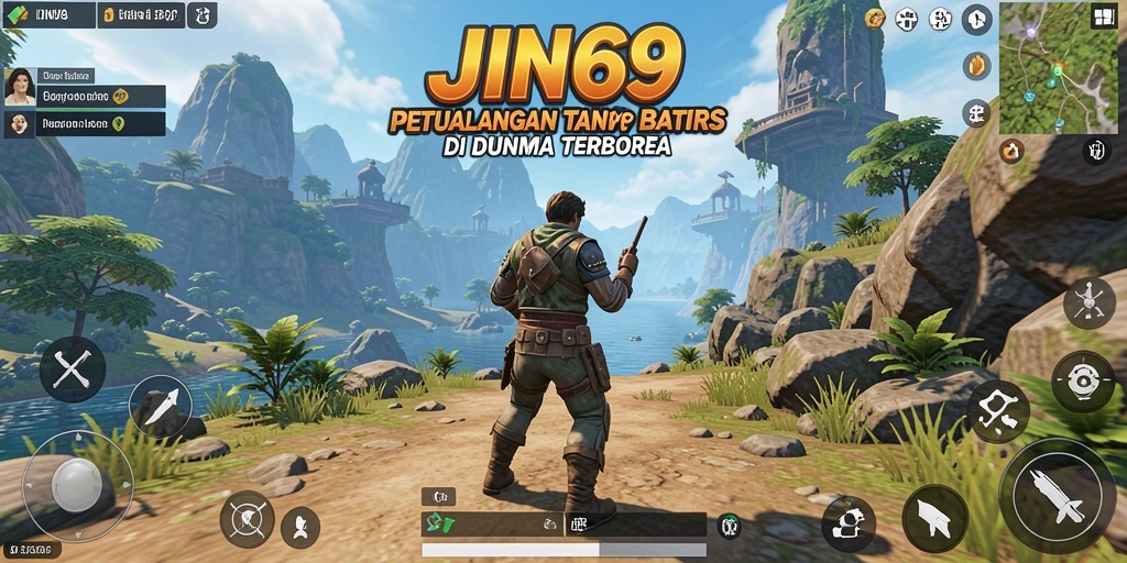 Tampilan gameplay yang menakjubkan dari JIN69 di dunia terbuka.