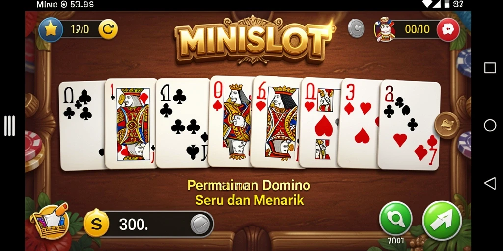 Screenshot gameplay MINISLOT menampilkan permainan Domino yang menarik.