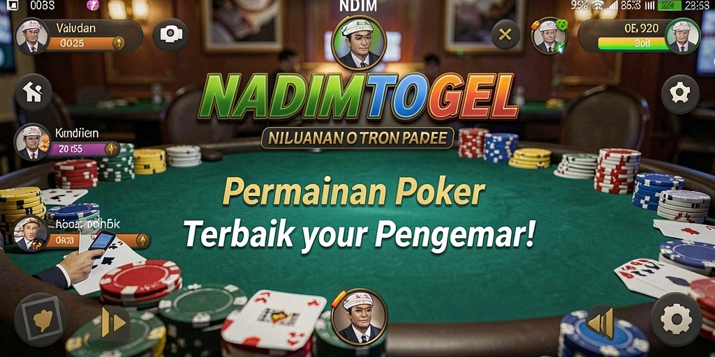 Screenshot NADIMTOGEL menampilkan suasana seru permainan Poker yang intens.