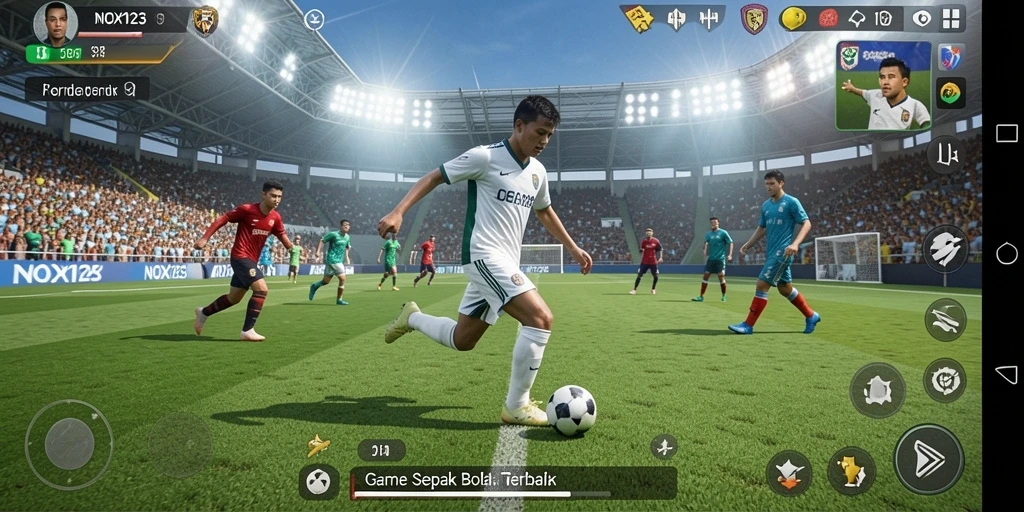 Gambaran aksi seru dalam permainan Football NOX123 yang mendebarkan.