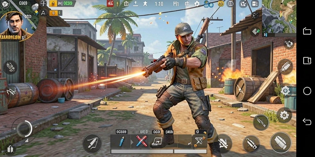 Gameplay seru OCE69 dalam pertempuran Battle Royale.