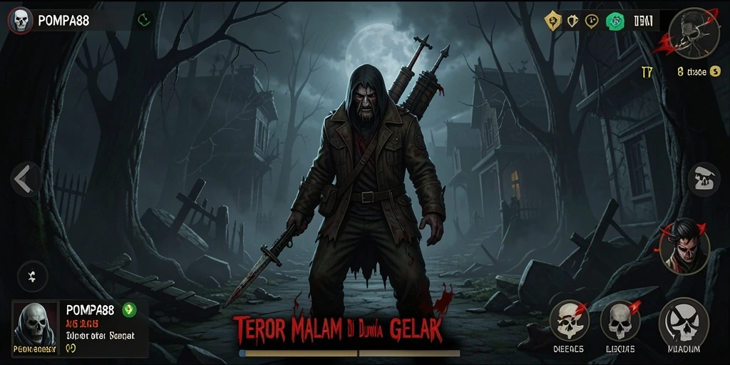 Gameplay menegangkan dari POMPA88 dengan suasana mencekam.