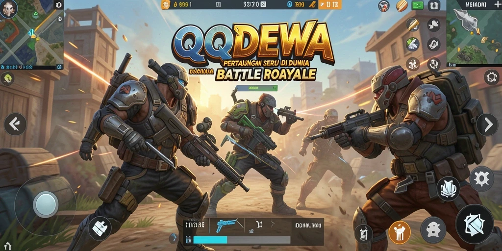 Gameplay intens dan menarik dalam QQDEWA Battle Royale.