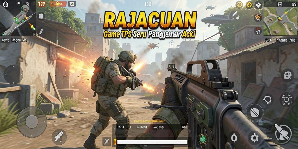 Screenshot gameplay RAJACUAN yang menampilkan aksi seru dalam pertempuran TPS.
