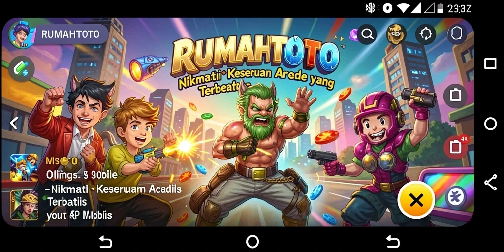 Screenshot gameplay RUMAHTOTO menampilkan karakter beraksi di level tingkat lanjut.