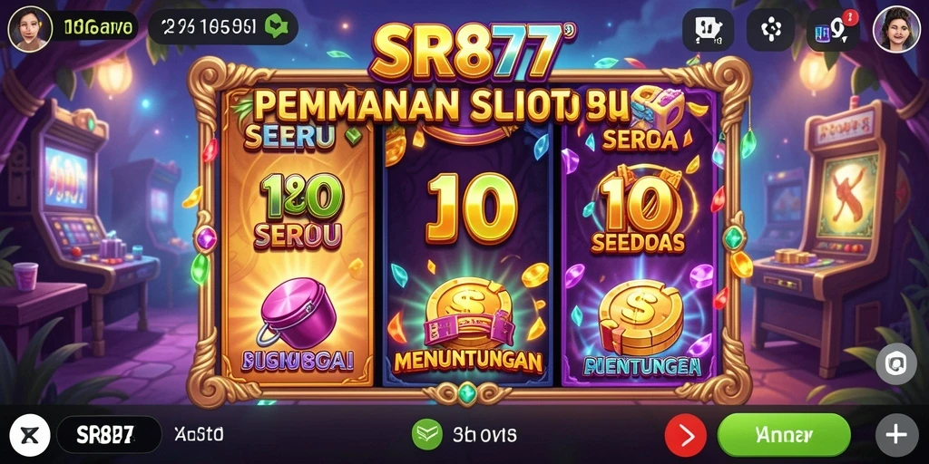 Tampilan menawan dari gameplay slot SR877 yang penuh warna.