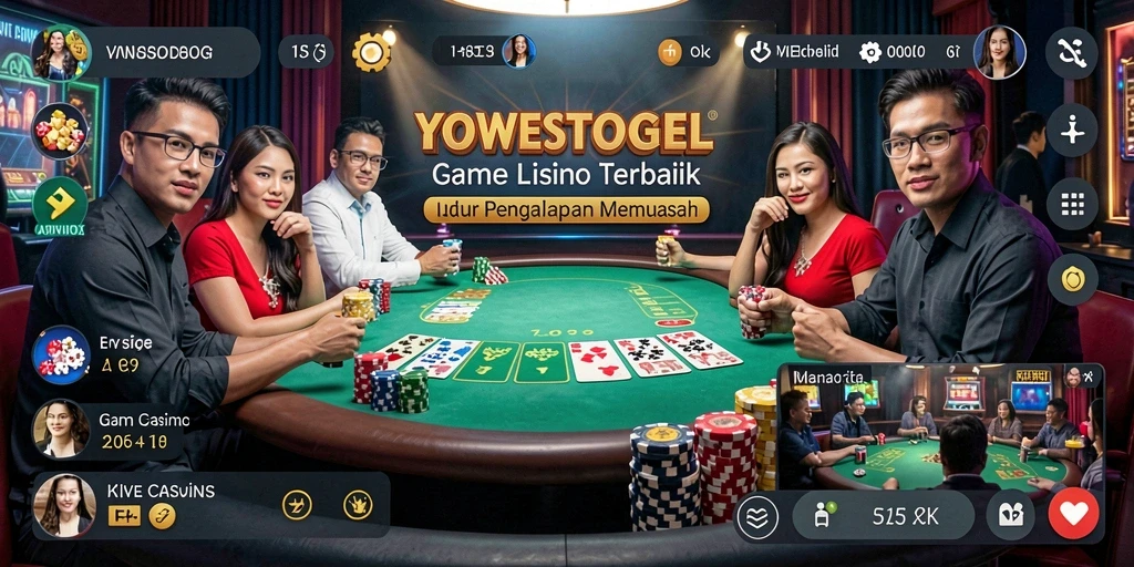 Tampilan gameplay YOWESTOGEL dengan dealer langsung yang profesional.